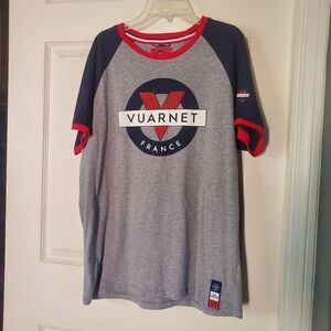 Vuarnet France T-shirt With Vintage Faded Logo Blue Gray Short Sleeves Medium